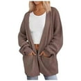 thumbnail image 2 of Cardigan Sweaters for Women Long Sleeve Open Front Loose Knitted Sweater Coat with Pockets Womens Cardigan Sweaters, 2 of 5