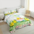 thumbnail image 3 of jejeloiu Cute Duck Queen Comforter Set,Colorful Flower Floral Bedding Sets,Western Rustic Farmhouse Cabin Bedding Comforter Set For Girls Boys,Breathable Home Decor Reversible,3pcs, 3 of 8
