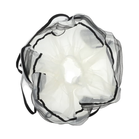 Unique Bargains 1 Pc Scrunchie Fashion Mesh Layer Hair Elastics Beige Black