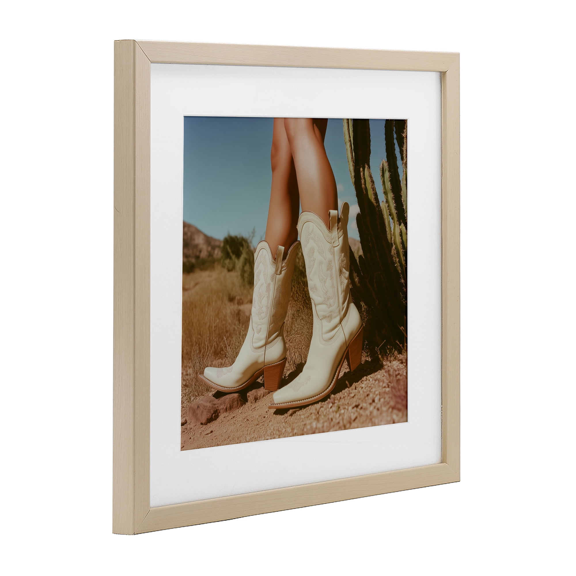 Stupell Industries Desert Boots Step Birch Framed Print Under Glass, design by Heidi Kuntz