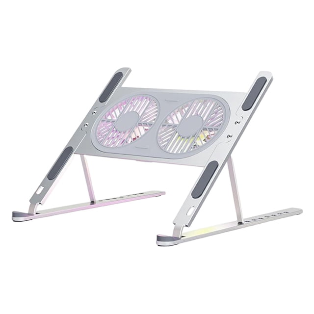 Soporte para portátil, ajustable en altura, ligero, antideslizante, enfriador para tableta, color plateado Plata