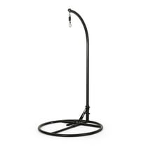 GDF Studio Hettinger Indoor/Outdoor Hanging Chair Stand Only, Black