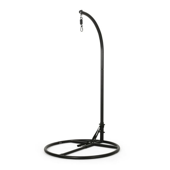 GDF Studio Hettinger Indoor/Outdoor Hanging Chair Stand Only, Black