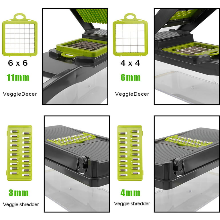  Hasal Vegetable Chopper 16 in 1 with Container - Kitchen Gadgets  - Extra Peeler and Cleaning brush - Chopper Vegetable Cutter - Food Chopper  - Veggie Chopper - Onion Chopper Dicer - 8 Blades: Home & Kitchen