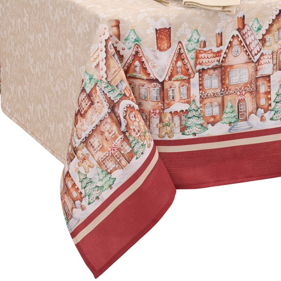 Elrene Home Fashions Gingerbread Bliss Tablecloth, Multi, 60" x 84"