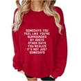 thumbnail image 3 of Jinhomg Womens 2025 Fashion Sweatshirt Cute Letter Print Pullover Oversized Comfy Long Sleeve Drop Shoulder Tops Casual Daily Wear Limited Time Deal Red XXL, 3 of 6