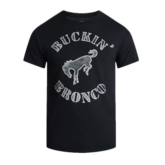 Men's Buckin' Bronco Black Graphic T-Shirt - Small