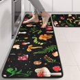thumbnail image 2 of Kitchen Rugs Sets Of 2,Colorful Mushroom Leaf Black Pattern Anti Fatigue Kitchen Mat Rugs Non Slip Washable,Decorative Kitchen Floor Mats for Kitchen,Sink,Laundry,17"x47"+17"x47", 2 of 5