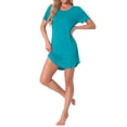 thumbnail image 2 of Camisón T-shirt de mujer INSPIRE CHIC, vestido de pijama, colorido, a rayas, de manga corta, bata de noche, talla S, azul, 2 of 6