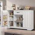 thumbnail image 6 of 45" Coffee Bar Cabinet, Buffet Sideboard with Shelves & Countertop, Storage for Kitchen & Living Room, White, 6 of 7