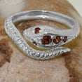 thumbnail image 4 of LBG British Made Real 10k White Gold Natural Garnet Womens Band Ring - 33 size options - Size 6.25, 4 of 6