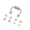 thumbnail image 1 of facefd Magnetic Fake Septum Nose Rings Hoop Horseshoe for Women Acrylic Silver, 1 of 8