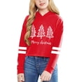 thumbnail image 3 of MEZZALL Chandail à Capuche Court de Noël à Manches Longues pour Filles, Coupe Décontractée, Rouge, 6-7 Ans, 3 of 4