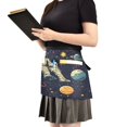 thumbnail image 2 of Yayeee Waist Apron with Pockets for Cooking Waterproof Half Server Aprons, Astronaut Space, 2 of 7