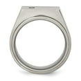 thumbnail image 2 of Auriga Fine Jewelry Men's Titanium Brushed and Polished CZ Men's Square Signet Ring Size 11, 2 of 6