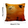 thumbnail image 2 of Halloween Decor Pillow Covers 18x18 Inch,Halloween Decoration Indoor Outdoor Throw Pillow Covers, Trick or Treat Black Striped Linen Cushion Case for Home Sofa Couch Bedroom Chair, 2 of 3