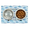 thumbnail image 1 of Cloud Pet Mat for Food and Water, Nimbus Clouds Tangled Checkered Polka Dot Pattern, Non-Slip Rubber Mat for Dogs and Cats, 18" X 12", by Ambesonne, 1 of 2