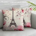 thumbnail image 3 of GOSMITH  Pink Eiffel Tower Throw Pillow Covers  Pink Paris Lovers Square Pillowcase Decorative Cushion Covers for Sofa Bedroom Cushion Home Decor Set of, 3 of 5