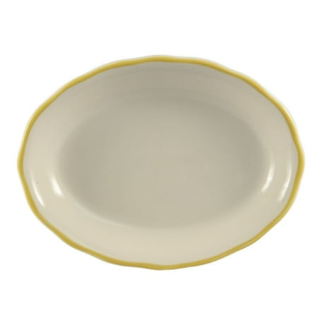 

Seville Oval Platter Gold Band 12-5/8 W X 9-1/4 L X 1-1/2 H Stoneware American White 3 packs