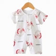 thumbnail image 2 of kpoplk Newborn Baby Boy Girl Romper Short Sleeve Summer Embroidery Cotton Jumpsuit Soft Skin-Friendly Infant Onesie 6-24 Months Size 0-6 Months,Red, 2 of 4