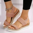 thumbnail image 4 of Miluxas Wedge Sandals for Women : Dressy Platform Summer Comfortable Low Heel Open Toe Ankle Strap Walking Sandals Pink 6.5(38), 4 of 4