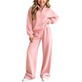 thumbnail image 2 of LvhaoGJOB Little Kids Kids Sweatshirt and Pants Outfit Set, Pink - sherpa fleece, 2 of 5