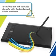 UGEE M708 Graphics Drawing Tablet, 10 x 6 Inches Digital Tablet with Pen for Linux, Mac, Windows PC