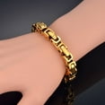 thumbnail image 2 of Hip Hop Byzantine Box Chain Set Solid 14K Yellow Gold Jewelry Sets For Men/Women Hot Sale RU Necklace & Bracelet, 2 of 6