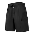 thumbnail image 3 of CONZONE Mens Cargo Shorts Elastic Waist Drawstring Summer Shorts for Men Solid Color Lightweight Loose Fit Outdoor Shorts With Pockets, 3 of 9