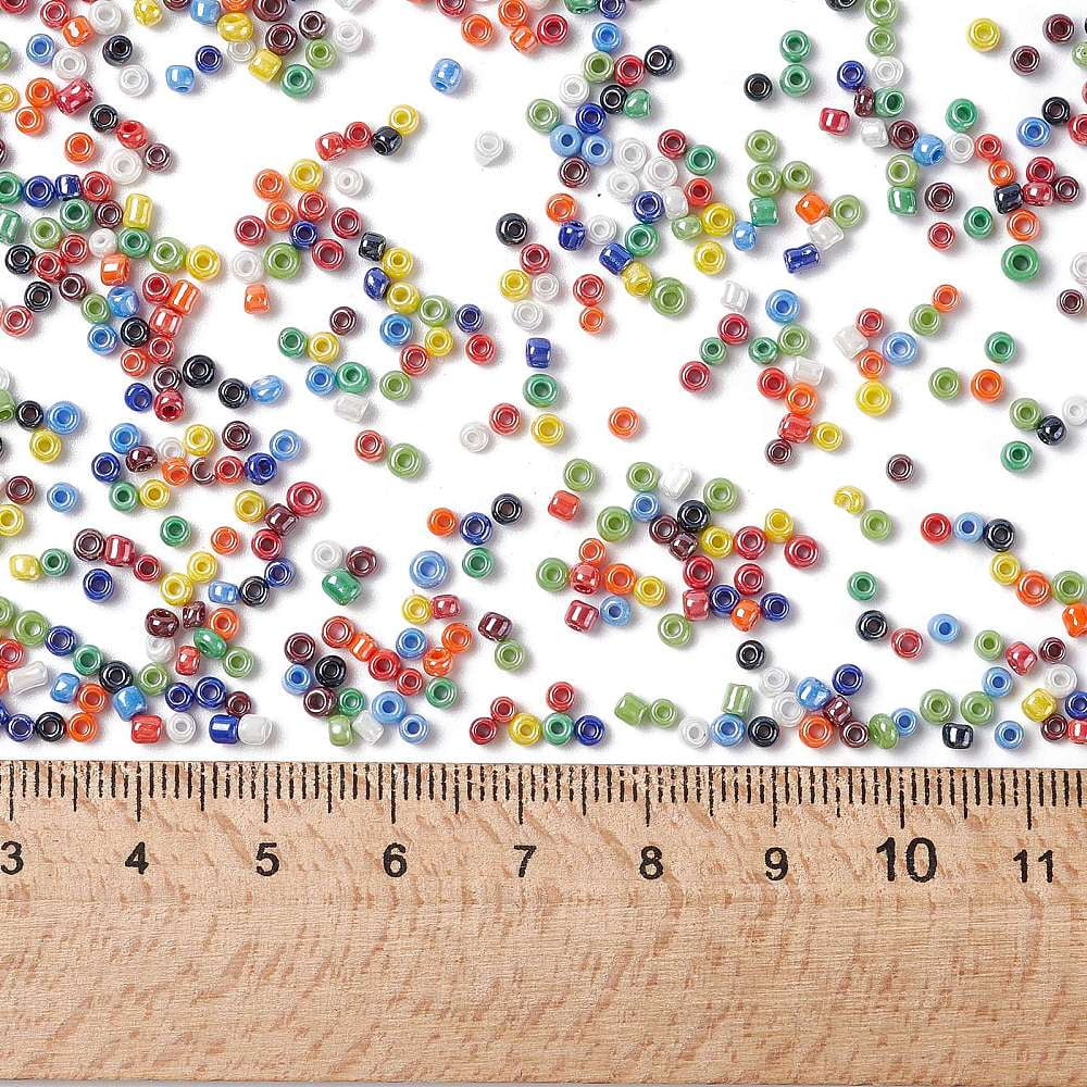Glass Seed Beads Opaque Colors Lustered Round Mixed Color 2mm Hole: 1mm about 30000pcs/pound