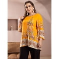 thumbnail image 4 of Tralilbee Nouvelles Chemises pour Femmes Grande Taille Mode Polyvalente Col Rond Manches Longues Imprimé Floral Chemises Décontractées T-Shirts Tuniques Amples pour Dames, 4 of 6