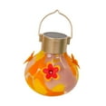 thumbnail image 4 of Comedero para pájaros de vidrio soplado con luz solar, lámpara moderna y estable, resistente al agua, ideal para decoración de jardín al aire libre. Amarillo, 4 of 8