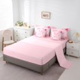 thumbnail image 5 of Castle Fairy Monogrammed Letter 7pcs Bedding Comforter Set,Dreamy Princess Queen Bedding Sets Super Cozy,Flower Butterfly Queen Sheet Sets,Microfiber Pink Bow Bedroom Decor,Reversible, 5 of 8