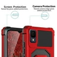 thumbnail image 6 of TJS for TCL 30 Z T602DL, TCL 30 LE Case, with Tempered Glass Screen Protector, [Military Grade] Robotic Magnetic Support Car Mount Metal Ring Holder Kickstand for Alcatel TCL 30Z / TCL 30LE (Red), 6 of 7
