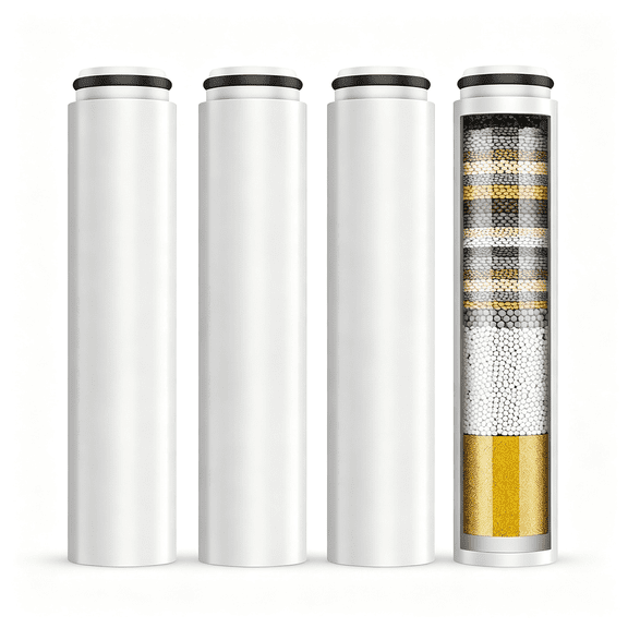 HIBIBUD 4 Pack Shower Head Filter Replacement Compatible with Cobbe Handheld Shower Head,Filter Cartridge for Water Softening,Removes Chlorine,Fluoride and Heavy Metals to Improve Skin & Hair