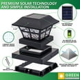 thumbnail image 3 of GreenLighting Evolve Black Solar Post Cap Lights - 4x4 Post Caps and Outdoor Post Lights - Waterproof Solar Lights for Fence Posts - Solar Post Lights fit 4x4 5x5 Vinyl/PVC (Black, 12 Pack), 3 of 6