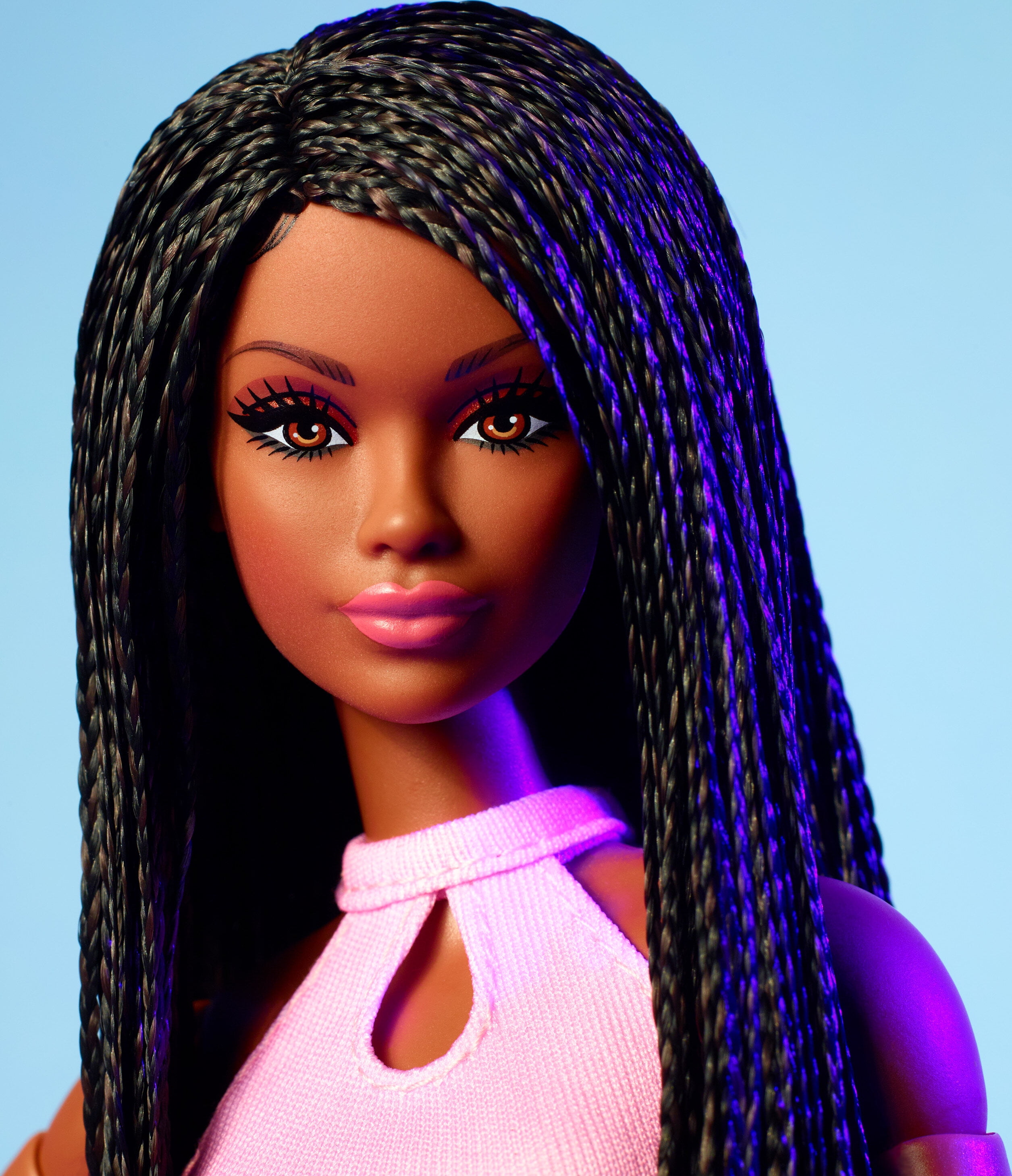 Black barbie doll with braids on sale