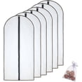 thumbnail image 1 of Bolsa para colgar ropa, 7,3 x 14,7 m, ligera, transparente, con cremallera completa, para trajes negros (juego de 6), funda transpirable de PEVA para guardar ropa en el armario (7,3 x 14,7 m), 1 of 5