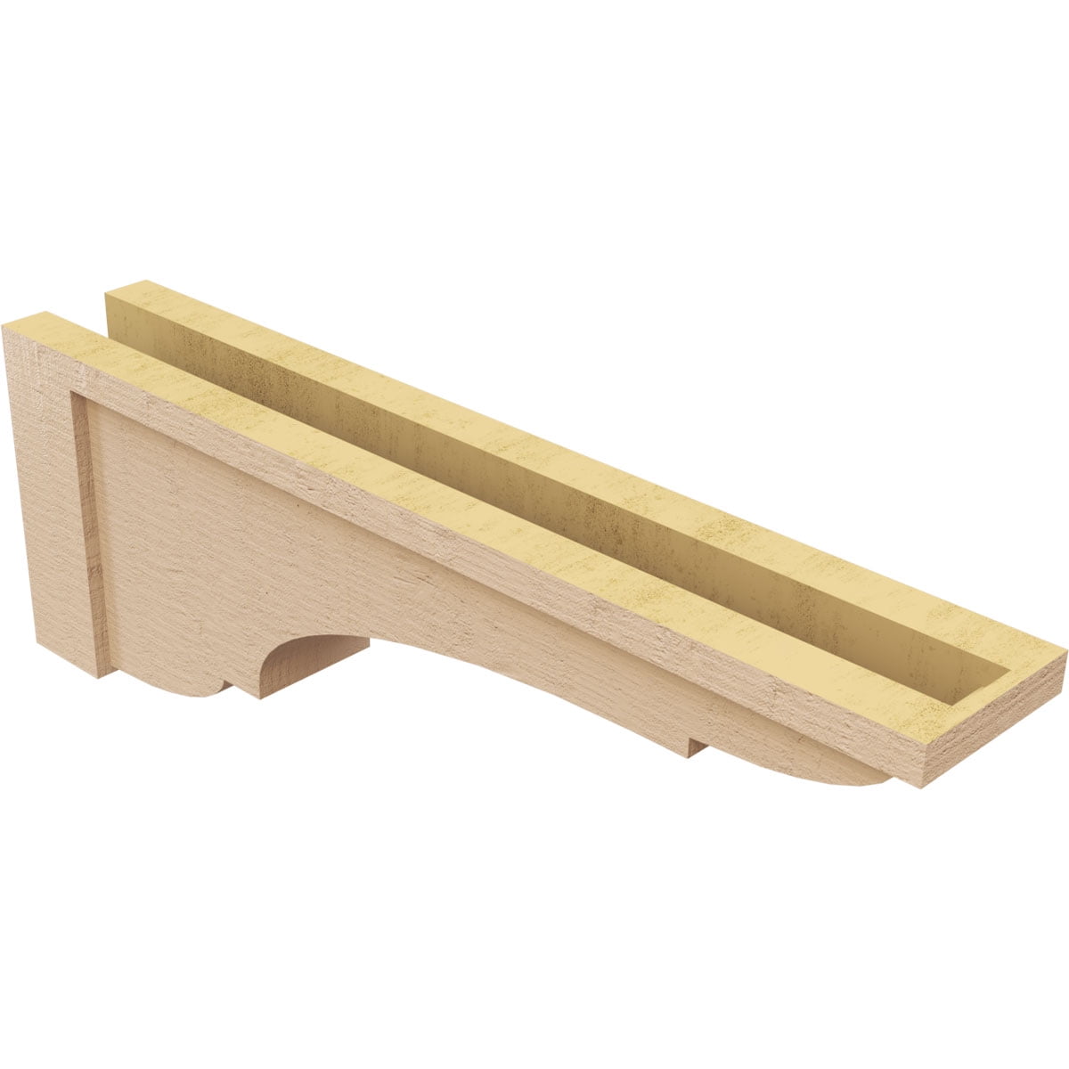 5"W x 30"D x 10"H Thin Bryant Rough Cedar Woodgrain TimberThane Corbel, Primed Tan