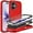 Red/Black, variant on XZQFDC  for iPhone 17 Case, Military Grade 3 in 1 Heavy Duty Shockproof/Drop Proof/Dust Proof Case with 2Pcs Tempered Glass Screen Protector (Black/Grey)