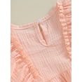 thumbnail image 5 of Newborn Baby Girls Jumpsuit Cute Ruffle Long Sleeve Round Neck Bow Front Romper Playsuit, 5 of 8
