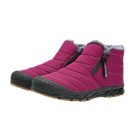 

Fesfesfes Men s Snow Boots Lightweight Waterproof Winter Boots Fluff Lined Non-slip Cold Weather Shoes 7.5(40)