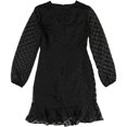 thumbnail image 2 of bar III Vestido acampanado con volantes para mujer, negro, 2, 2 of 2