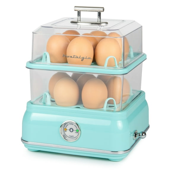 Nostalgia CLEC14AQ Classic Retro 14-Capacity Egg Cooker, Aqua
