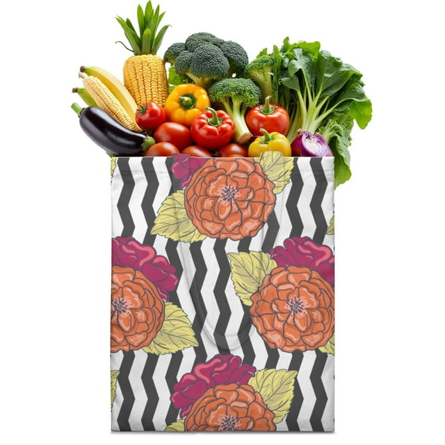 Sac Fourre-Tout en Toile Design Marguerite et Papillon – Sac Réutilisable Artistique Mignon à Motif Floral