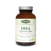 Flora - DHA Vegetarian Algae GreenCaps, Supports Brain and Cognitive Function, Gluten Free, Unrefined Medium-Chain Triglycerides No GMOs, 60 Vegetarian Softgels