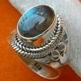 thumbnail image 2 of Navya Craft Labradorite Oval 925 Sterling Silver Handmade Women Statement Ring Size 10.5, 2 of 3