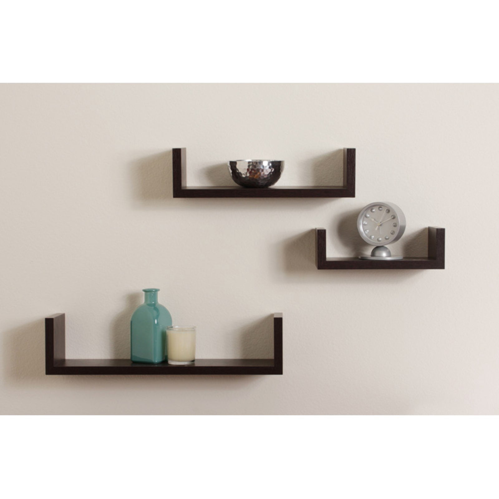 Danya B Floating U Laminated Shelf - Set of 3