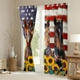 thumbnail image 3 of Homewish 3D Brown Horse Black Out Curtains, American Flag Print Curtains Pack of 2 (42x63 Each), Vibrant Rustic Sunflower Bedroom Curtains, Living Room Curtains Decor, 3 of 6