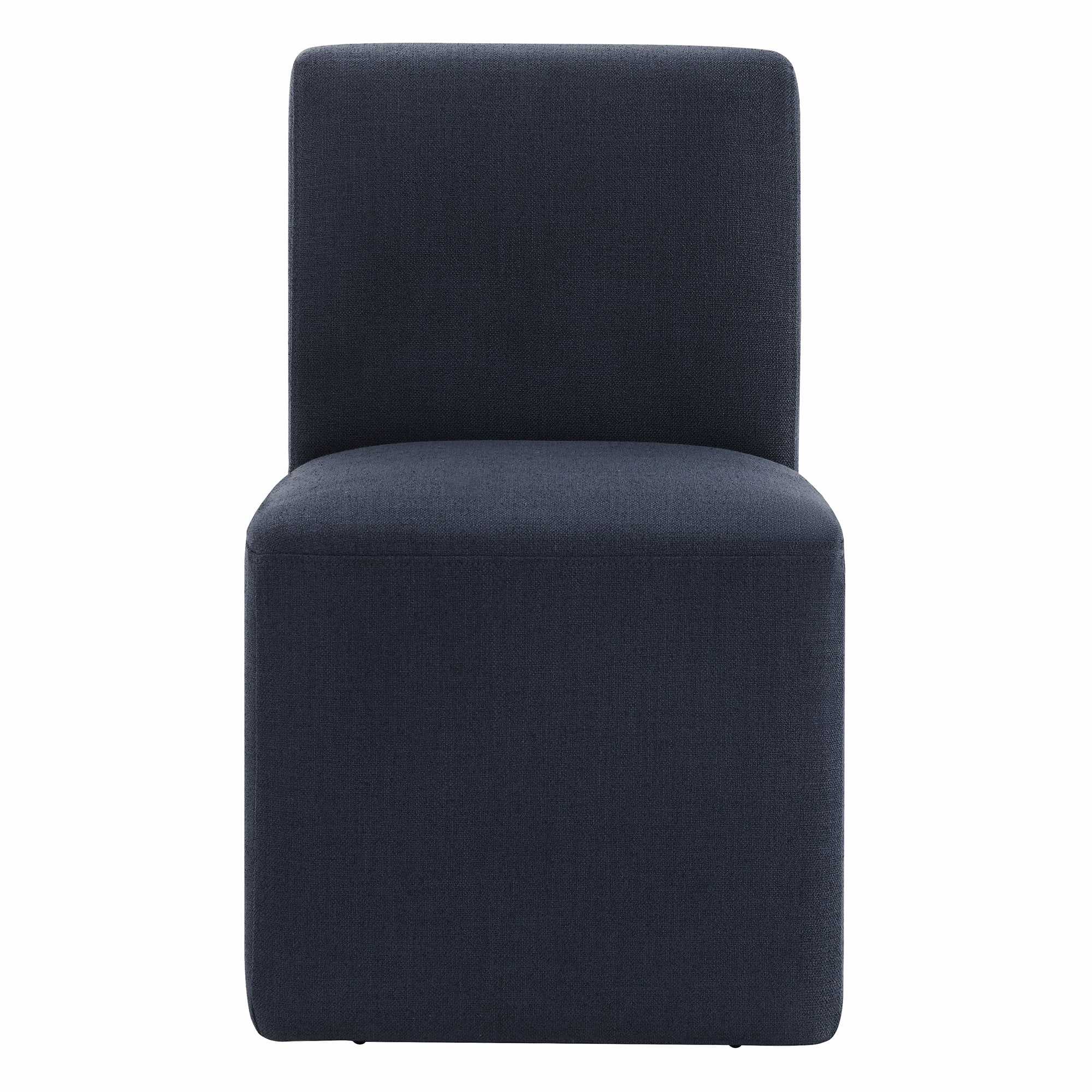 Spruce & Spring Upholstered Dining Chairs with Hidden Casters Set of 2, Blue